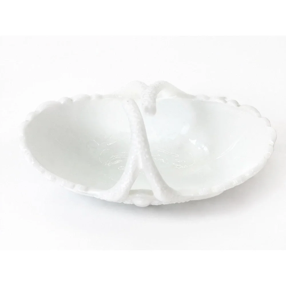 VTG Milk Glass Swan Double Dish Candy Bowl Divided‎ Handle Centerpiece Decor